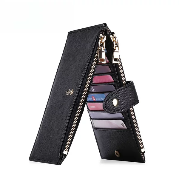 Amazon in stock new large capacity women's card holder multi-card zipper mobile phone bag multi-functional long wallet