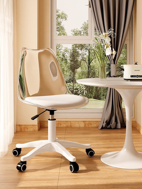 Light Luxury Dining Chair, Acrylic Transparent Stool, Tulip Home Dining Chair, Rotatable, Trendy J&