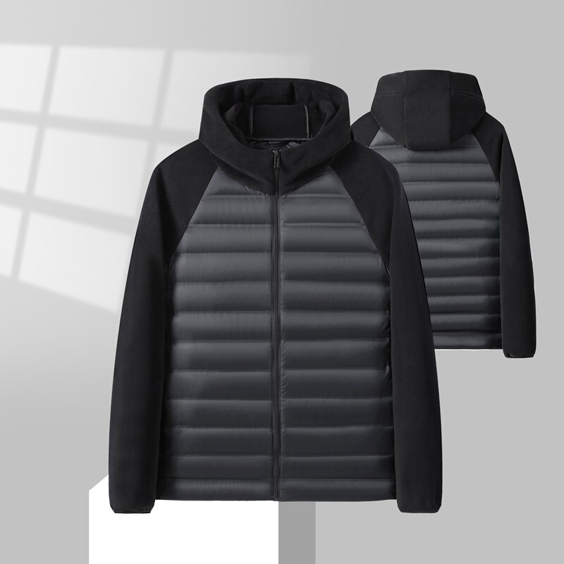 Men's Austrian Velvet Hooded down Jacket 2025 Winter New Men's Youth Fashion Casual Casual Warm Jacket