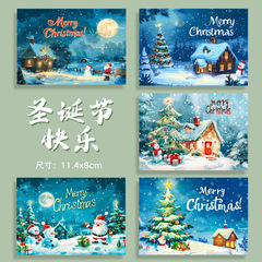 クロスボーダーAmazonクリスマスグリーティングカード手書き感謝祝福メッセージカードギフトデコレーション小さなカード英語版