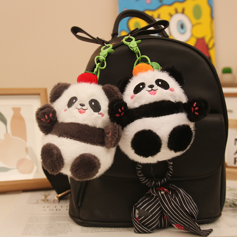 Caqui Ruyi Panda Colgante Bolso de felpa Llavero Colgante Muñeca Panda Muñeca Alrededor Recuerdos Hombres y mujeres