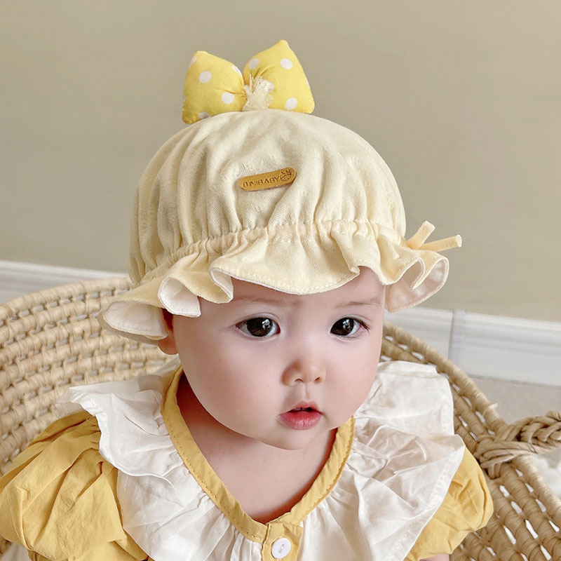 Newborn Hat Spring and Autumn Style Bowknot 0-3-6 Months Pure Cotton Baby Toddler Princess Cute Head Cover