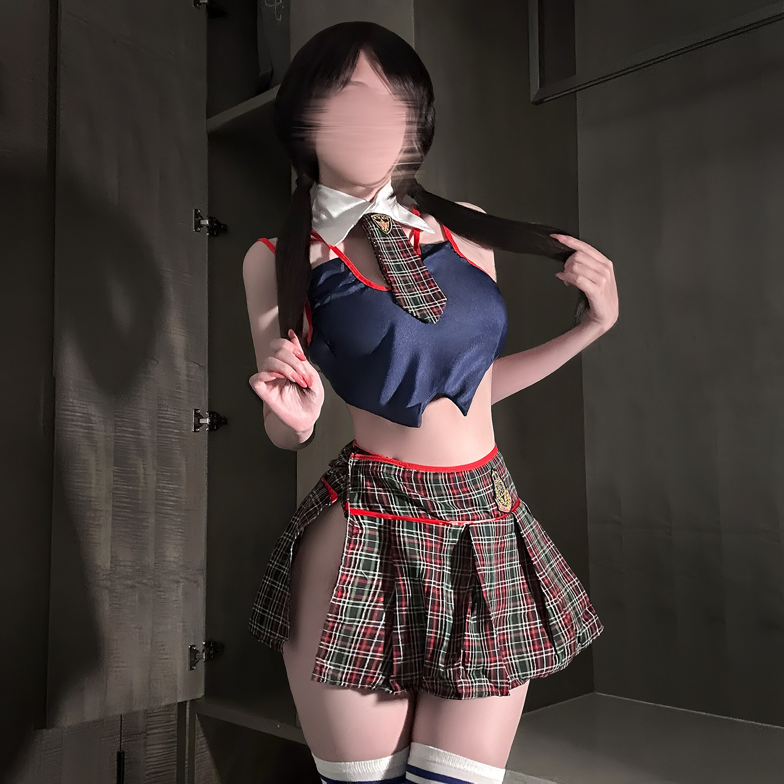 Sexy Lingerie Uniform Temptation College Style Ultra-Short Skirt Student Outfit Two-Piece Japanese Pure Desire