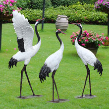 户外仙鹤雕塑水池塘白鹭装饰花园林鸟玻璃钢景观模型白鹤摆件