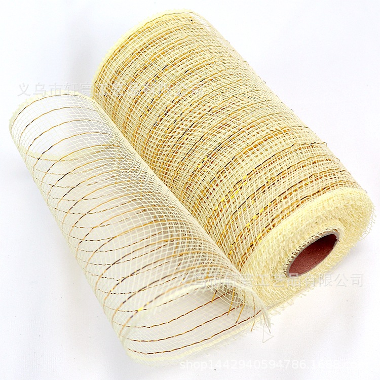 Suministro directo de fábrica cinta de Navidad malla decorativa transfronteriza PP embalaje neto 15cm * 10 yardas Regalo De vacaciones gasa