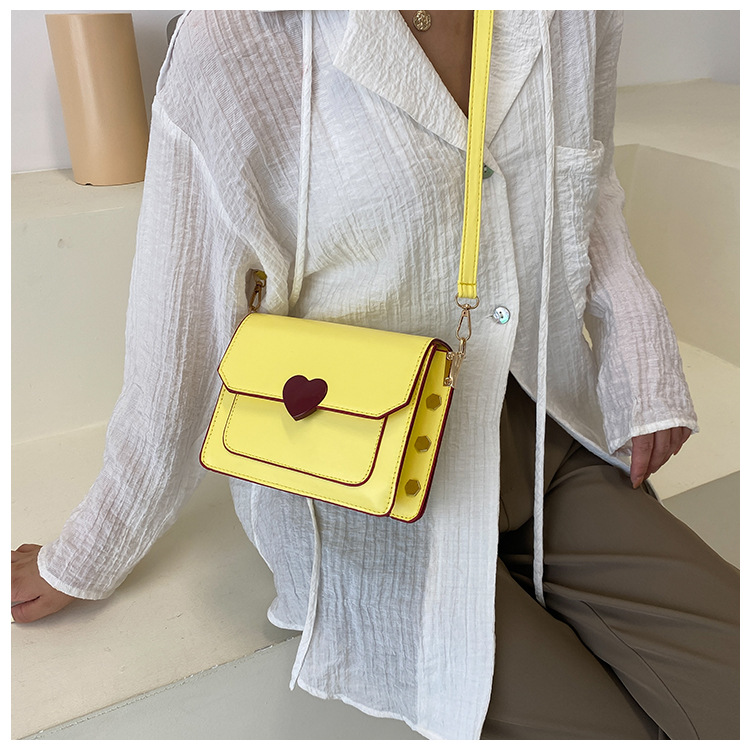 448g Weight Magnetic Buckle Closure Type Single Shoulder Strap Strap Type Crossbody Bag Bags Type Shopping Occasion Pu Leather Material Solid Color Pattern All Seasons Season Women's Gender Streetwear Style Square Shape Medium Size Women's Medium Pu Leather Heart Shape Solid Color Streetwear Square Magnetic Buckle Crossbody Bag 12
