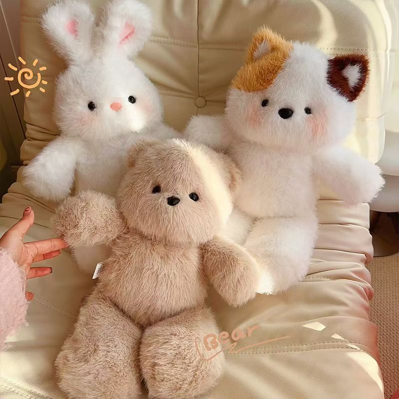 熊三花猫のぬいぐるみウサギのぬいぐるみの女の子が寝ている誕生日プレゼントメーカー|undefined