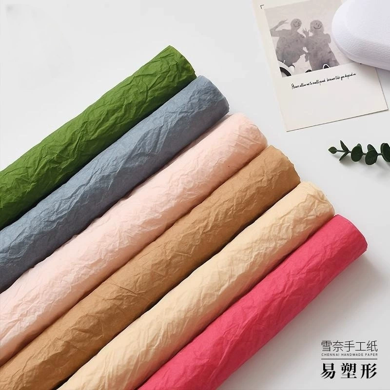 Snow Nai Paper Пухлая натертая вручную бумага Сложенная бумага Цветочный магазин Упаковочный материал Водонепроницаемый букет цветов Упаковочная бумага Цветочные материалы
