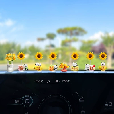 Car ornaments — Decompression and Healing - multiple-options-available-see-details-page-win-the-first-prize-in-one-fell-swoop-6-types-of-blessing-pandas-good-luck-small-fresh-vase-free-traceless-stickers