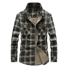 春秋新款男士商务休闲工装衬衫中年男士休闲风格翻领衬衫大码1389