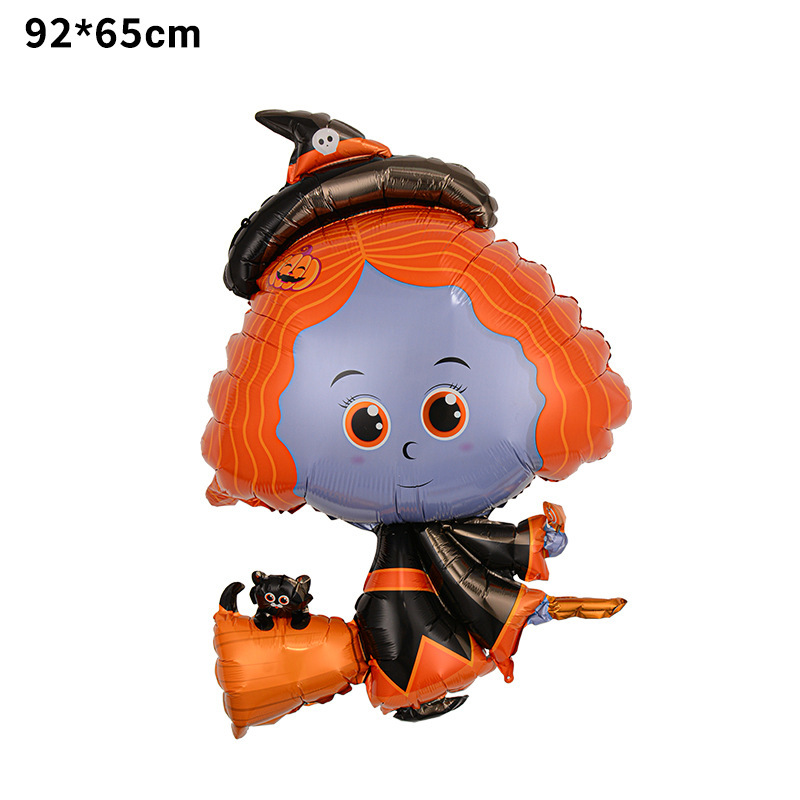 Globo de película de aluminio de Halloween nuevo tema de bruja de dibujos animados calabaza fiesta de Halloween diseño de globos en forma de fantasma