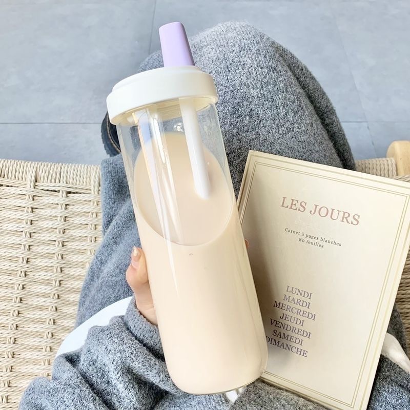 珍珠奶茶塑料杯高颜值大容量耐高温果茶水杯简约学生儿童吸管水杯|undefined