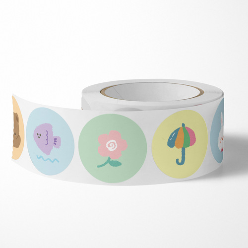 500 pieces/roll bear cute stickers thank you sealing stickers ins cartoon style packaging decoration DIY handbook stickers