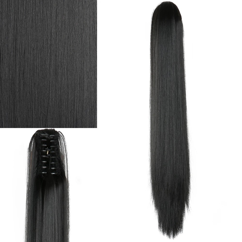 Haarverlängerungen Clip-On Pferdeschwanzperücken für Frauen Langes Haar Simulationshaar Langes glattes Haar Internet-Promi-Pferdeschwanz-Clip-On-Perücken_voghion.com