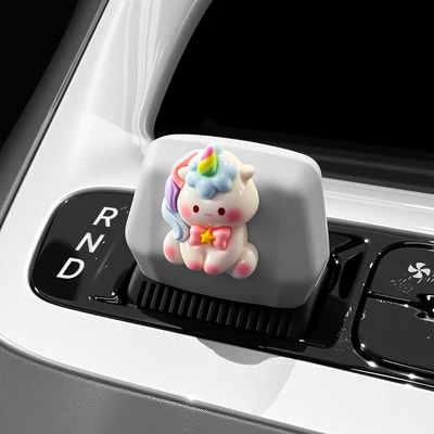 Car interior film Console Gear Button Cute - star-wish-original-car-gray-blue-bow-tie-my-little-pony-gear-shift-cover