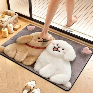 Korean cute quick dry non-slip carpet, 3D, water absorbent