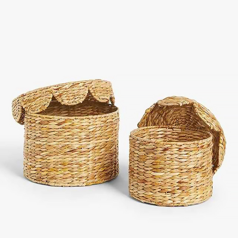 Cesta de almacenamiento de calabaza personalizada con tapa, cesta de almacenamiento de ratán tejida, organizador de escritorio hecho a mano para artículos diversos.