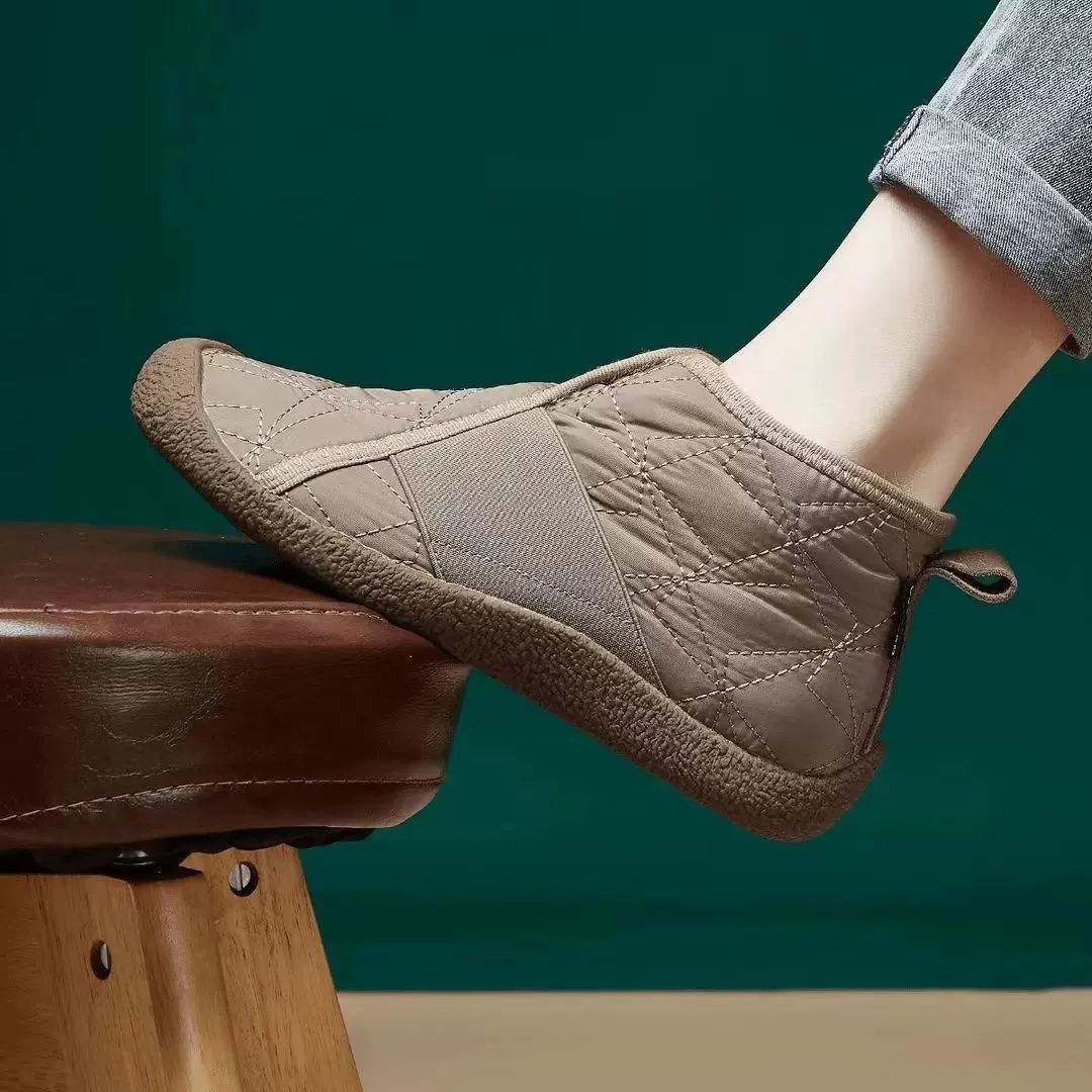 2025冬季新款雪地靴老北京棉鞋女加绒加厚防滑一脚蹬休闲保暖棉靴