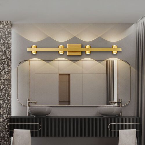 Full copper mirror headlight bathroom vanity mirror cabinet light bathroom light Nordic American style creative retro wall light