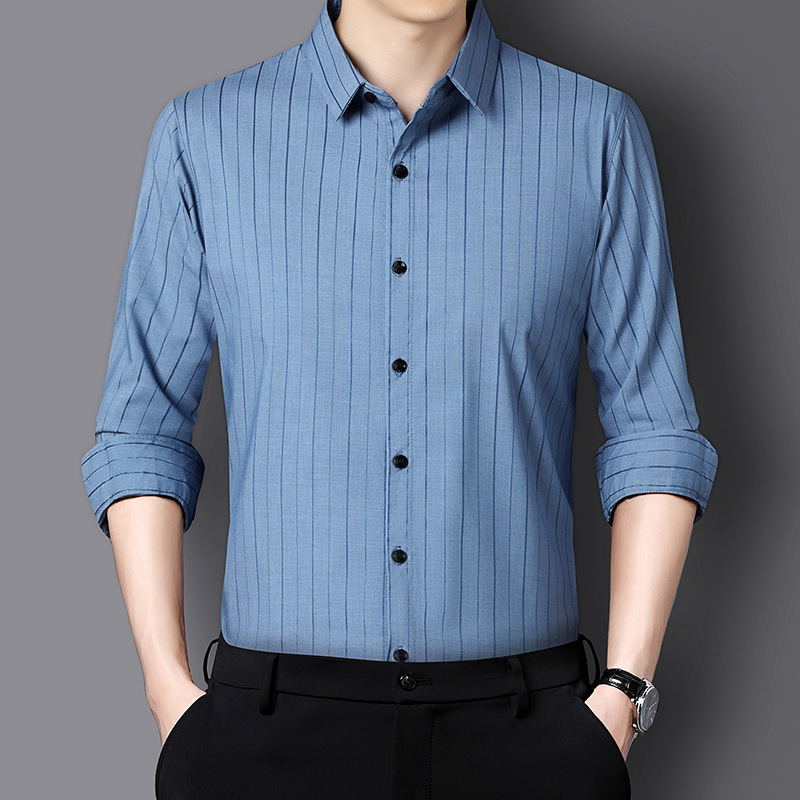 Camicia elegante uomo manica lunga traspirante no stiro_voghion.com
