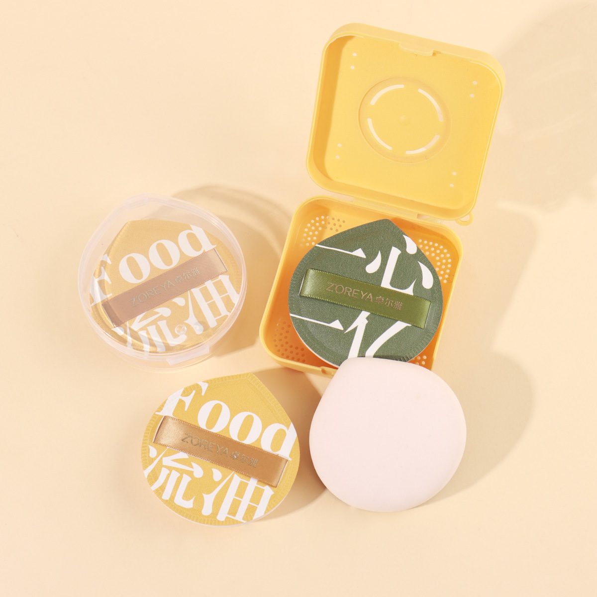 Polvo de algodón almohadilla de aire esponja ultra suave seco húmedo doble uso caja de huevos de belleza 100 polvo no comer polvo q almohadilla de aire