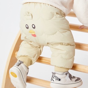 National Standard White Duck down Little Rooster Didi Tree Children's Clothing Boys' down Pants Autumn and Winter Warm Thickened Thermal Pants