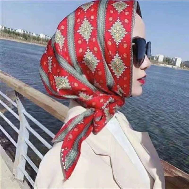 Высокий шарф в горошек, модный, как в Douyin, баодоу, женский мусульманский платок, шёлковый шарф, для внешней торговли, возможна выдача от имени