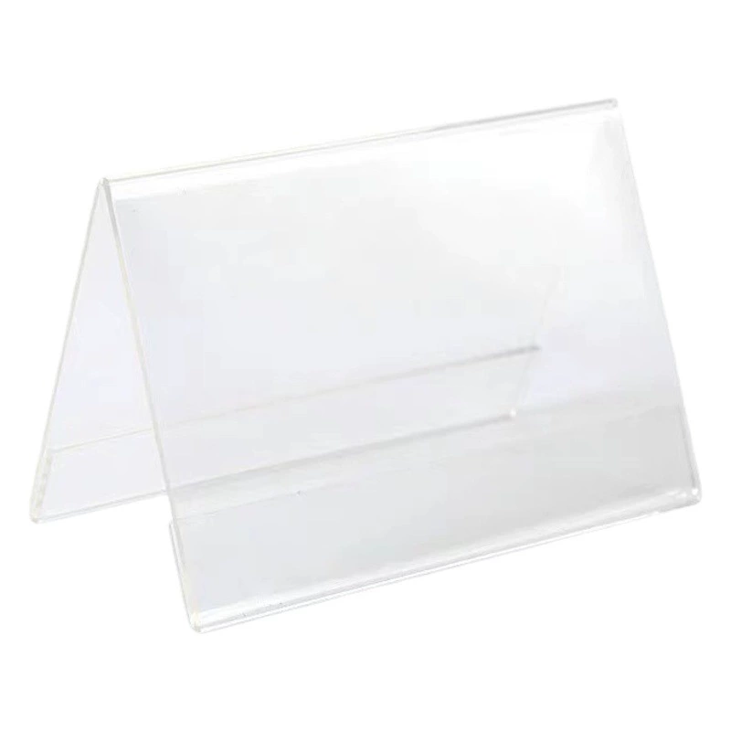 V-образные готовые высококачественные двусторонние прозрачные хрустальные карточки для конференций, треугольные акриловые карточки для столов оптом