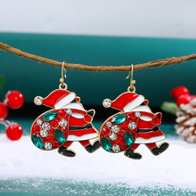 新款圣诞节耳环 ins时尚创意圣诞老人耳环 英文字母耳饰节日礼物