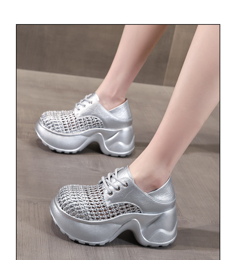 Giày sneaker nữ đế dày lưới thoáng khí, kiểu hai mang — Màu đen chi tiết 12
