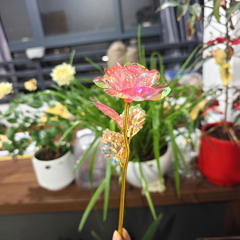 Colorido lámina de oro rosa caja de regalo flor artificial Día DE LA Madre 520 Navidad Día de San Valentín actividad Regalo de Cumpleaños