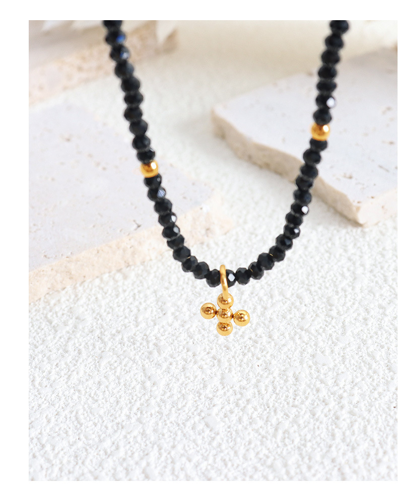 Imitation Pearl, Glass Material Geometric, Cross Pattern Simple Style Geometric Cross Imitation Pearl Glass Pendant Necklace In Bulk
