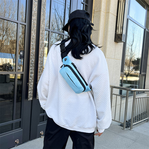 Men's and women's canvas waist bag sports business chest bag mobile phone large capacity wear-resistant cross-border bag cross-border wholesale