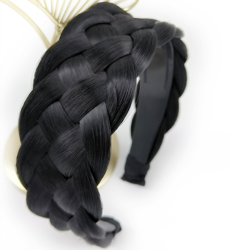 Peluca de diadema Peluca de cinco hilos trenza Twist peluca tocado cubierta de la peluca cubierta del pelo blanco horquilla superior ancho sobre
