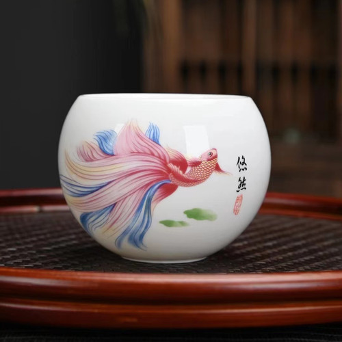 New product National Treasure Panda Cup Year After Year Surplus Gem Yellow Single Cup Bright Future Owner Cup Mutton Fat Jade Tea Cup