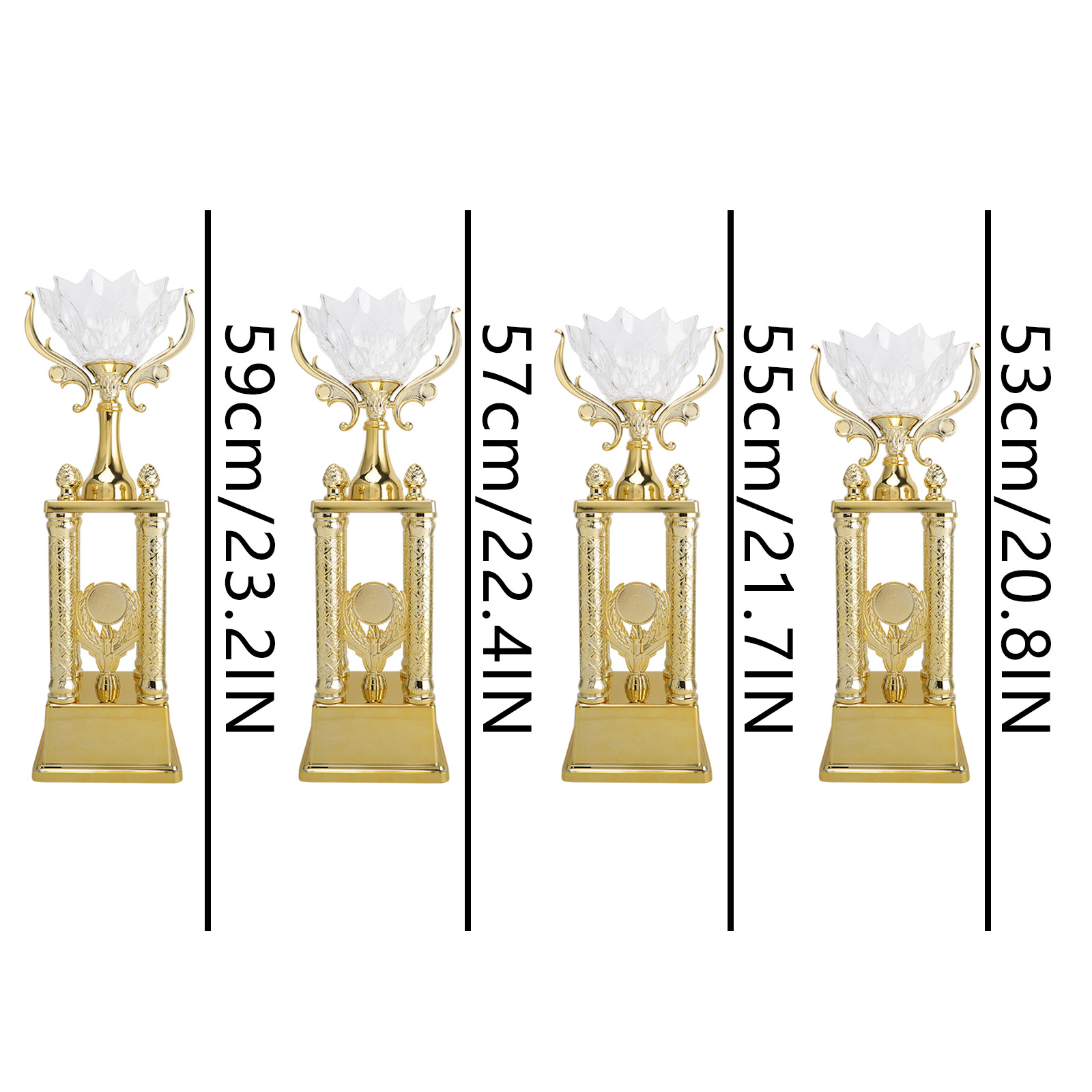 Trofeos personalizados para competiciones de fútbol, artes marciales infantiles, danza y taekwondo; producción y venta al por mayor de pequeños trofeos de plástico para fines conmemorativos.