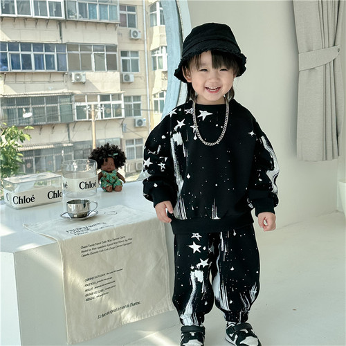 Boys sweatshirt autumn suit  new children's autumn handsome trendy boys long-sleeved tops baby children's clothing