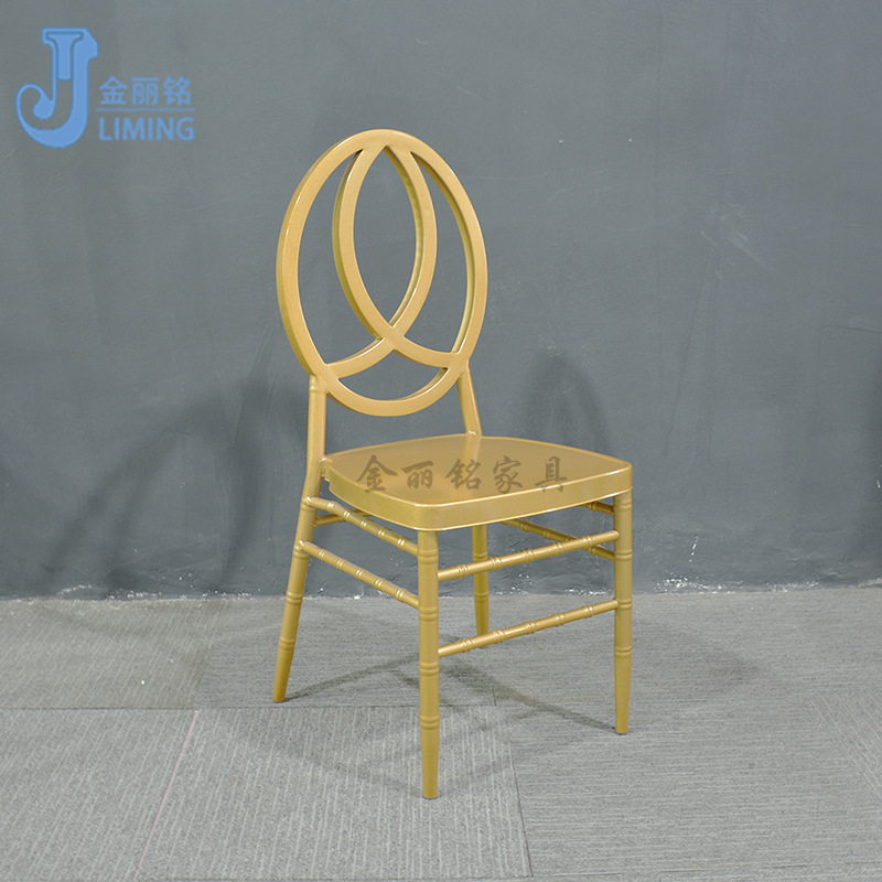Suministro directo de fábrica Hotel Silla de comedor de metal Silla de boda de estilo europeo silla trasera redonda Silla de bambú Silla de boda al aire libre