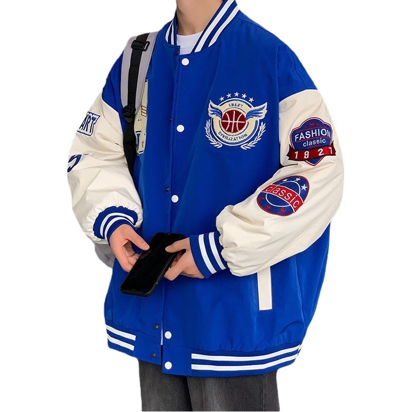 Uniforme de béisbol estadounidense hombres otoño e invierno marca de moda japonesa chaqueta de piloto suelta chaqueta de pareja Top casual de los hombres