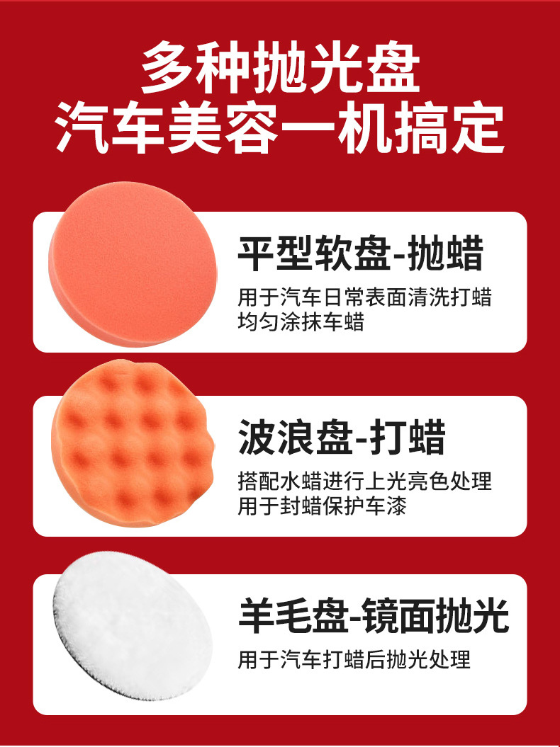 Wireless Waxing Machine Lithium Battery Da Charging Car Floor Small Electric Polishing and Grinding Car Beauty Wholesale