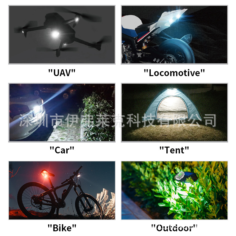 Transfronterizo dedicado M3 UAV motocicleta flash luz impermeable control remoto inalámbrico colorido multi-modo coche luz de advertencia