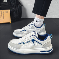 Men's shoes, summer sports and leisure board shoes, no tie up, thick soles  niche and versatile white trendy shoes