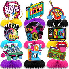 80年代のパーティーの装飾80sレトロなパーティーのハニカムの置物80年代のハニカムのデスクトップのハニカムボール
