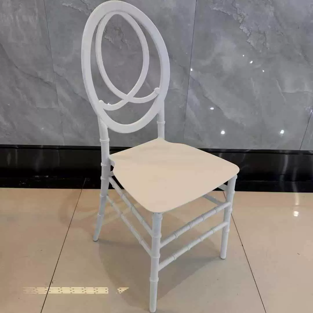 中式婚宴餐椅塑料椅户外婚礼宴会椅料酒店餐厅靠背座椅竹节椅加厚