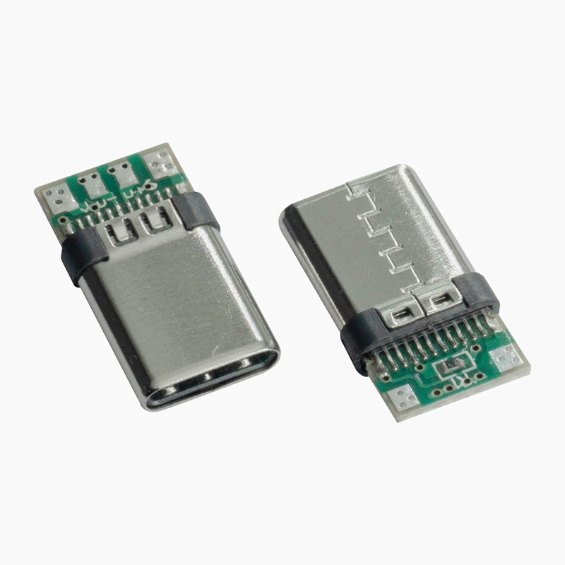 Тип-C паяющий провод типа с PCB платой мужной разъем поддерживает реверсивную вставку для быстрой зарядки PD высоких токов разъем