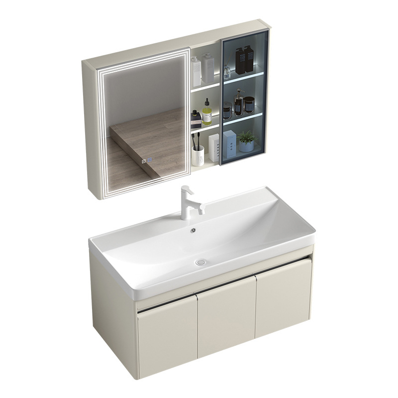 Baño de arco grande lavabo de cerámica lavabo de lavado de mano lavabo de lavado de cara lavabo de lavado de belleza espejo inteligente de maquillaje
