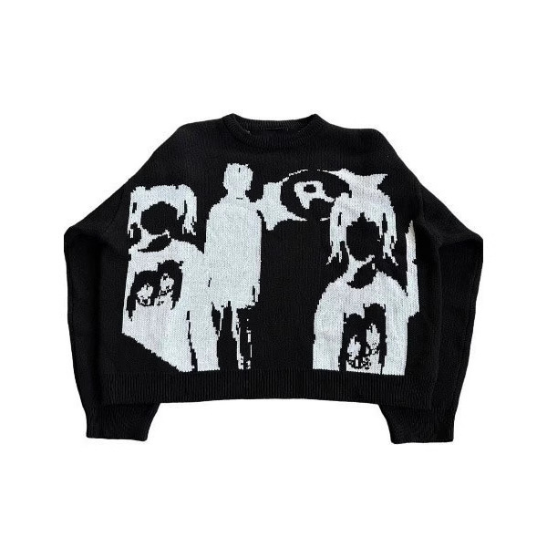 Autumn and Winter European and American Style Girl Graphic Knitwears Amazon Autumn and Winter Pullover Knitwears Men's and Women's Tops Cross-Border Ins Autumn and Winter European and American Style Girl Graphic Knitwears Amazon Autumn and Winter Pullover Knitwears Men's and Women's Tops Cross-Border Ins