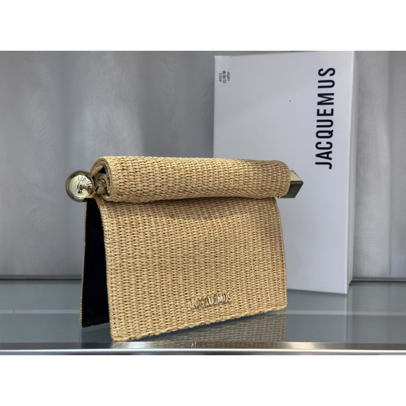 本革 Jacquemus2025 新作プラスチックバッグ多用途小型スクエアバッグショルダークロスボディ小型バッグカーリングチェーンバッグ|undefined