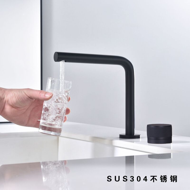 Double-hole basin faucet, hot and cold, rotatable, bathroom countertop single-handle faucet, American standard 304 stainless steel, detachable faucet