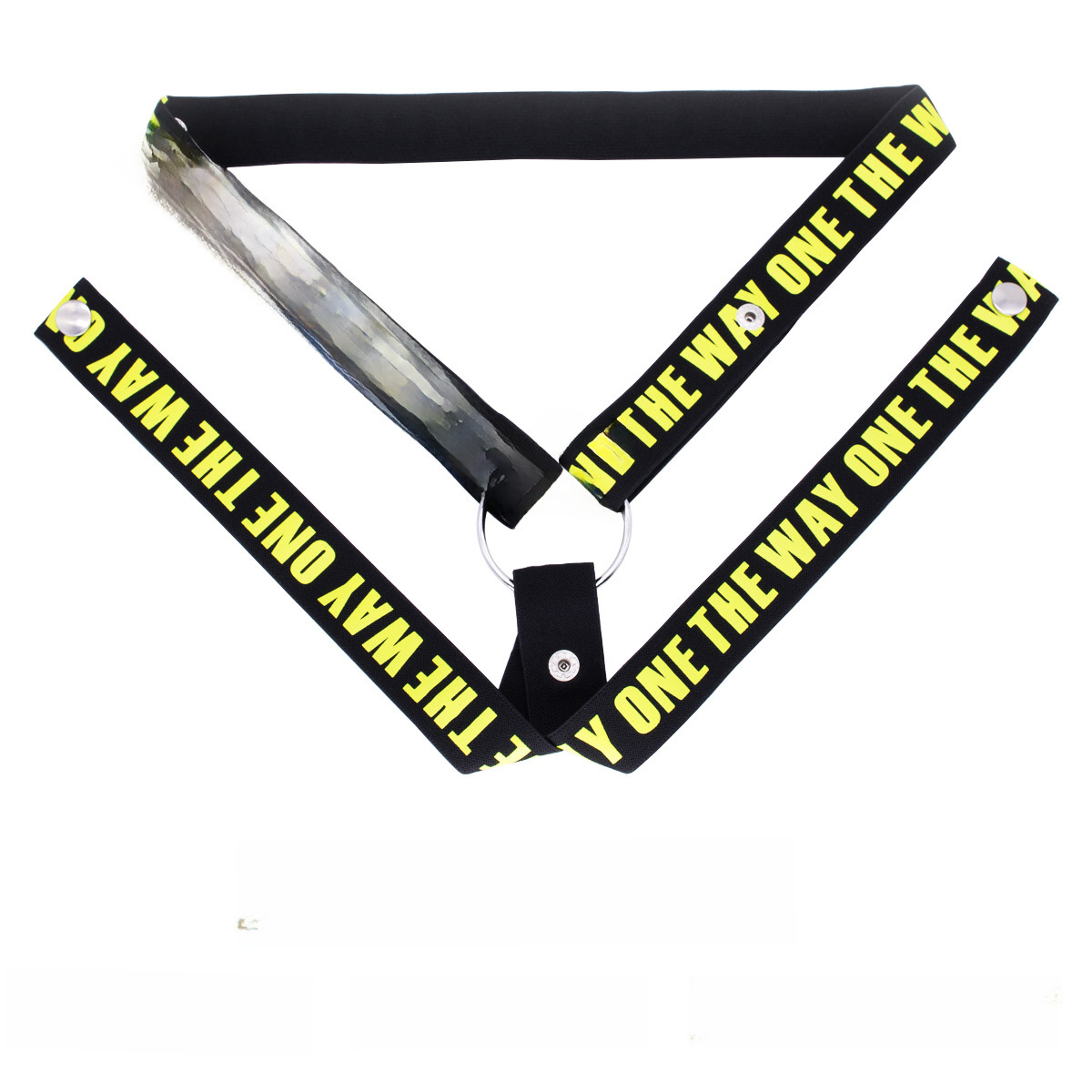 Male chastity lock auxiliary belt three-way wide restraint pull chastity lock CB lock fixing belt elastic elastic ring is large